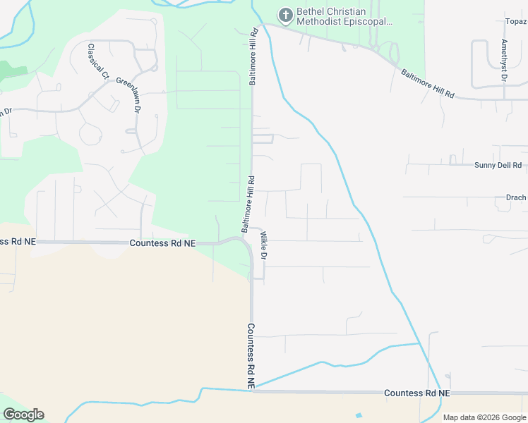 map of restaurants, bars, coffee shops, grocery stores, and more near 203 Baltimore Hill Road in Huntsville