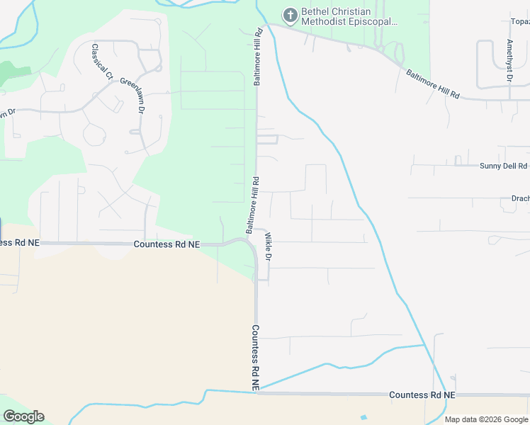 map of restaurants, bars, coffee shops, grocery stores, and more near 203 Baltimore Hill Road in Huntsville