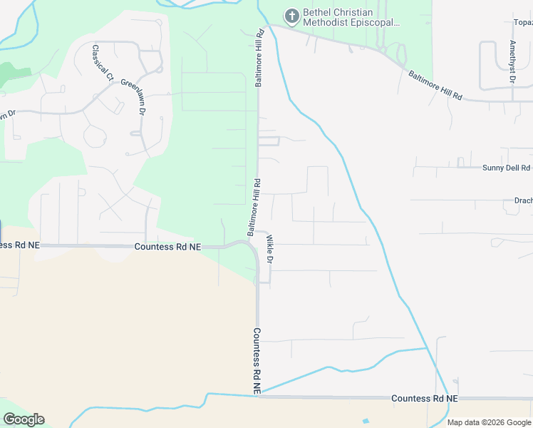 map of restaurants, bars, coffee shops, grocery stores, and more near 203 Baltimore Hill Road in Huntsville