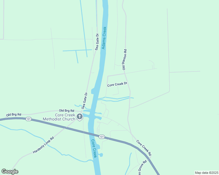 map of restaurants, bars, coffee shops, grocery stores, and more near 114 Waterway Drive in Beaufort