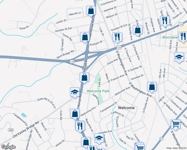 map of restaurants, bars, coffee shops, grocery stores, and more near 5 Harvard Street in Greenville
