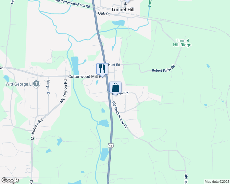 map of restaurants, bars, coffee shops, grocery stores, and more near 113 Hillview Road in Tunnel Hill