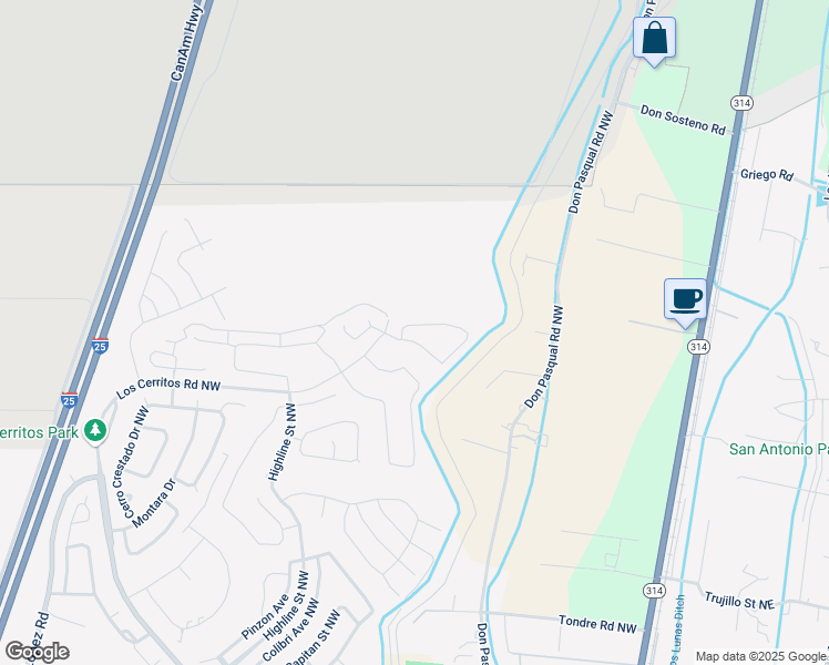 map of restaurants, bars, coffee shops, grocery stores, and more near 744 Davis Place in Los Lunas