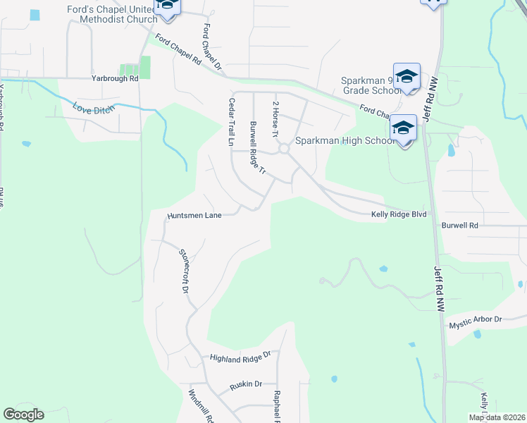 map of restaurants, bars, coffee shops, grocery stores, and more near 107 Megans Mews Drive in Harvest