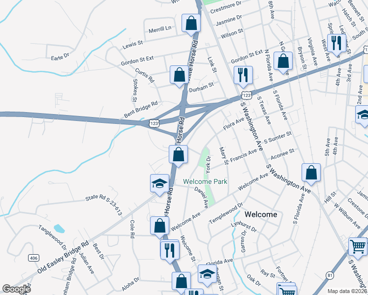 map of restaurants, bars, coffee shops, grocery stores, and more near 2000 Old Easley Bridge Road in Greenville