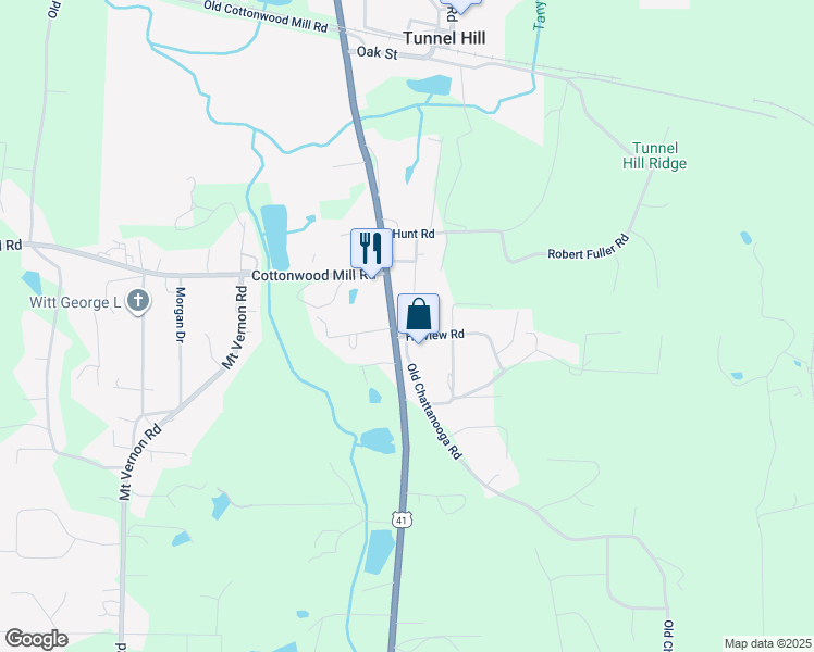 map of restaurants, bars, coffee shops, grocery stores, and more near 113 Hillview Road in Tunnel Hill