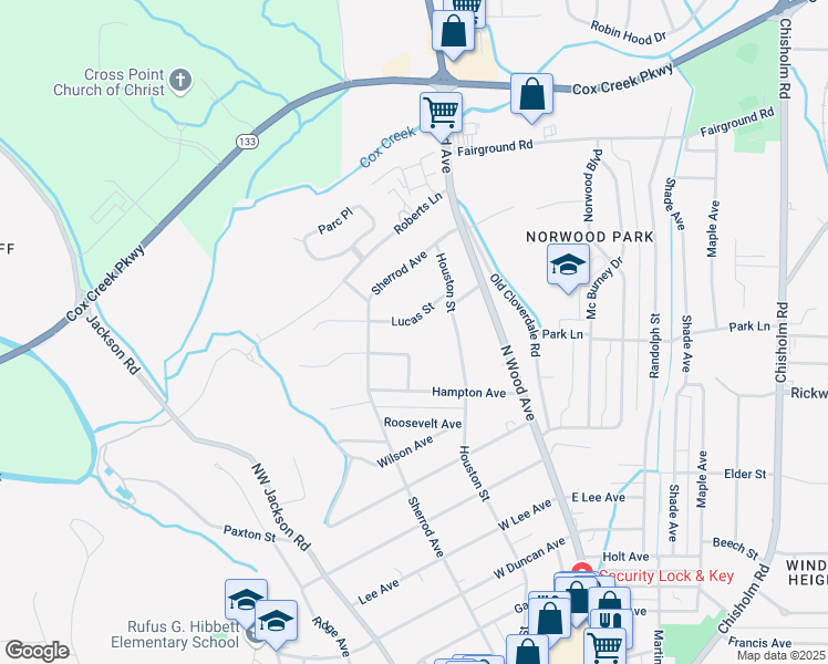 map of restaurants, bars, coffee shops, grocery stores, and more near 231 Lucas Street in Florence