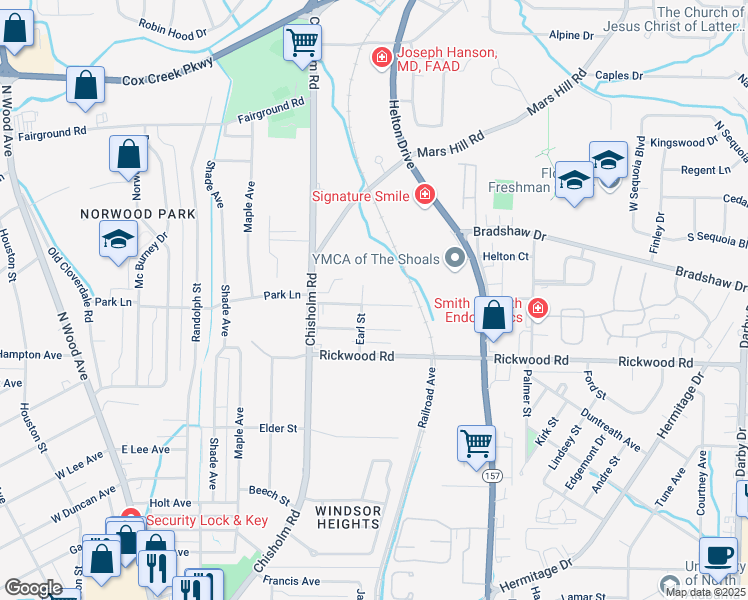 map of restaurants, bars, coffee shops, grocery stores, and more near 607 Marion Avenue in Florence