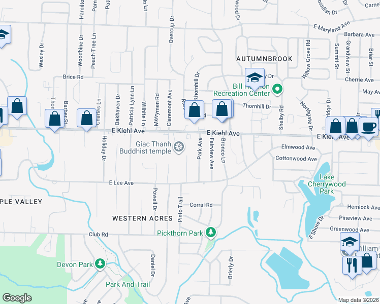 map of restaurants, bars, coffee shops, grocery stores, and more near 4200 Community Cove in Sherwood