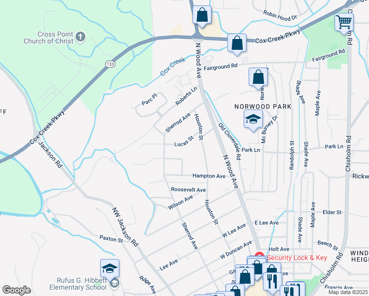 map of restaurants, bars, coffee shops, grocery stores, and more near 231 Lucas Street in Florence