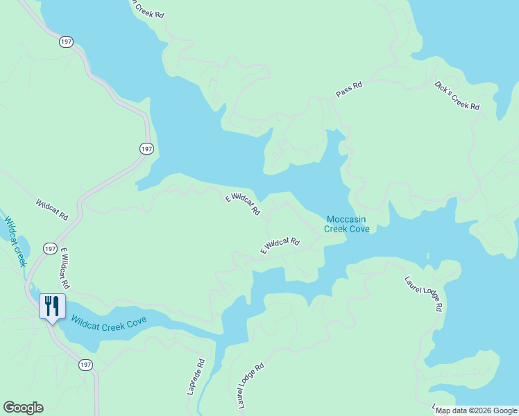 map of restaurants, bars, coffee shops, grocery stores, and more near 817 East Wildcat Road in Clarkesville