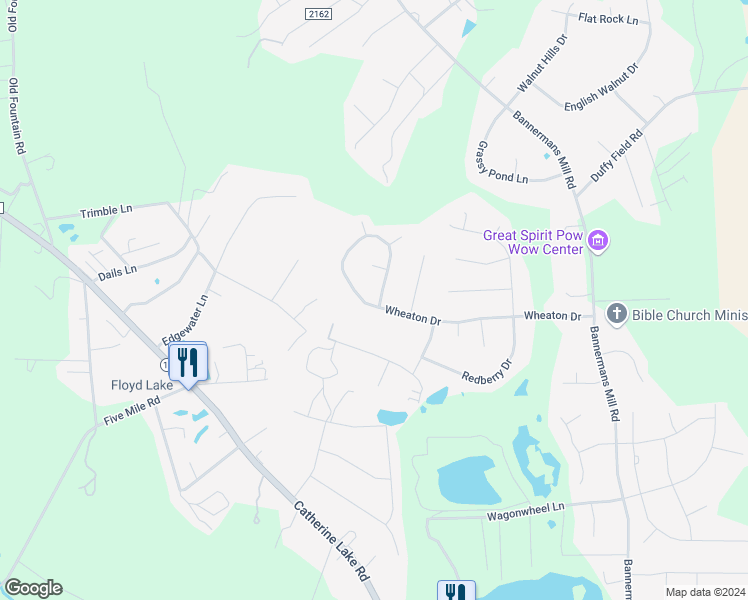 map of restaurants, bars, coffee shops, grocery stores, and more near 174 Wheaton Drive in Richlands
