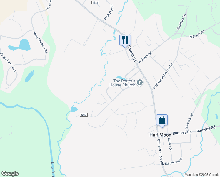 map of restaurants, bars, coffee shops, grocery stores, and more near 221 Yearling Loop in Jacksonville