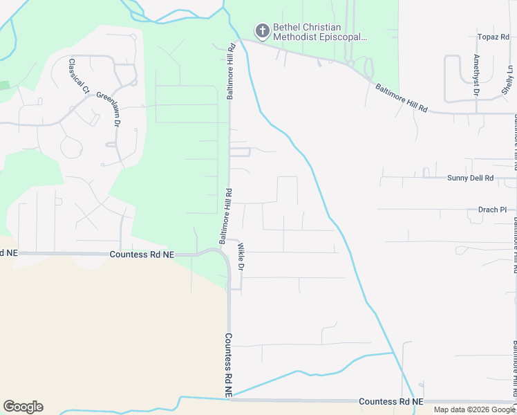 map of restaurants, bars, coffee shops, grocery stores, and more near 203 Baltimore Hill Road in Huntsville