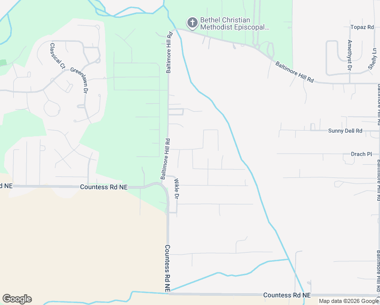 map of restaurants, bars, coffee shops, grocery stores, and more near 203 Baltimore Hill Road in Huntsville
