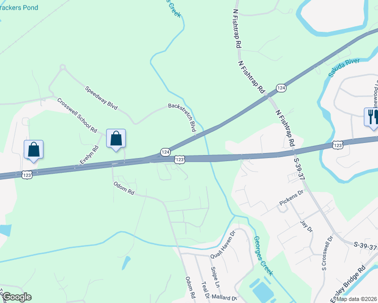 map of restaurants, bars, coffee shops, grocery stores, and more near 3728 Calhoun Memorial Highway in Greenville