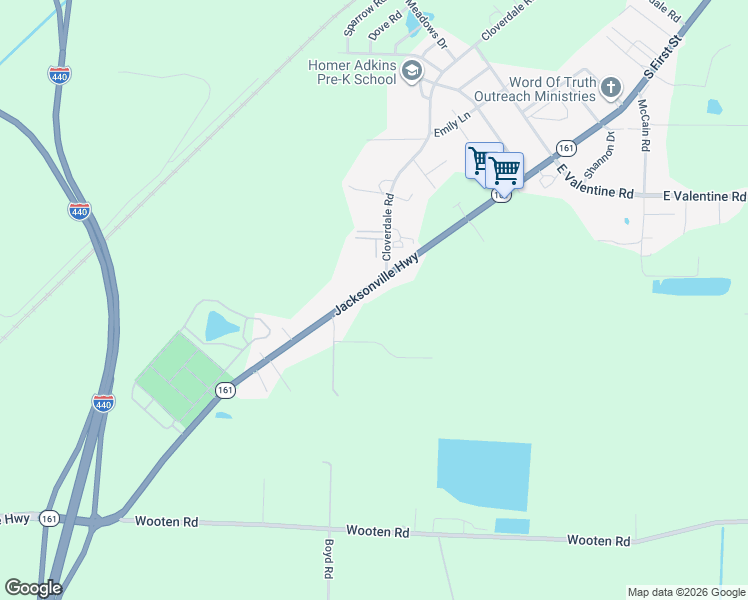 map of restaurants, bars, coffee shops, grocery stores, and more near 8726 Arkansas 161 in North Little Rock