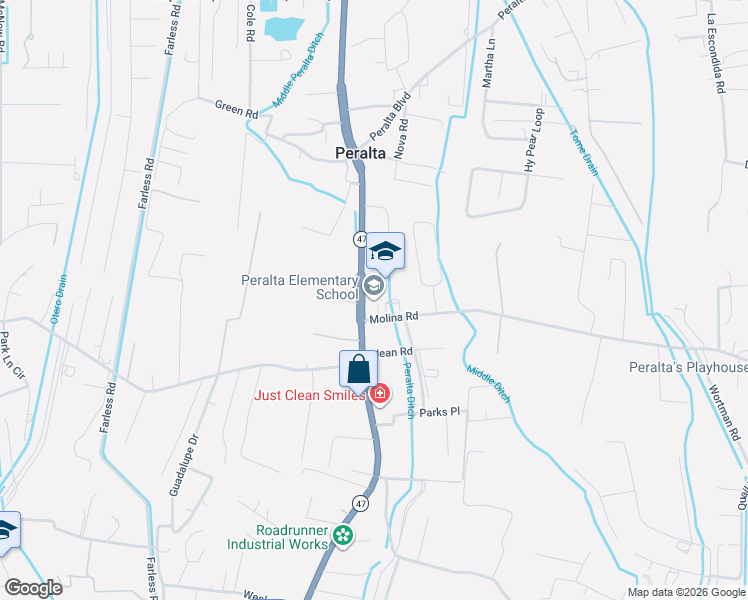 map of restaurants, bars, coffee shops, grocery stores, and more near in Peralta