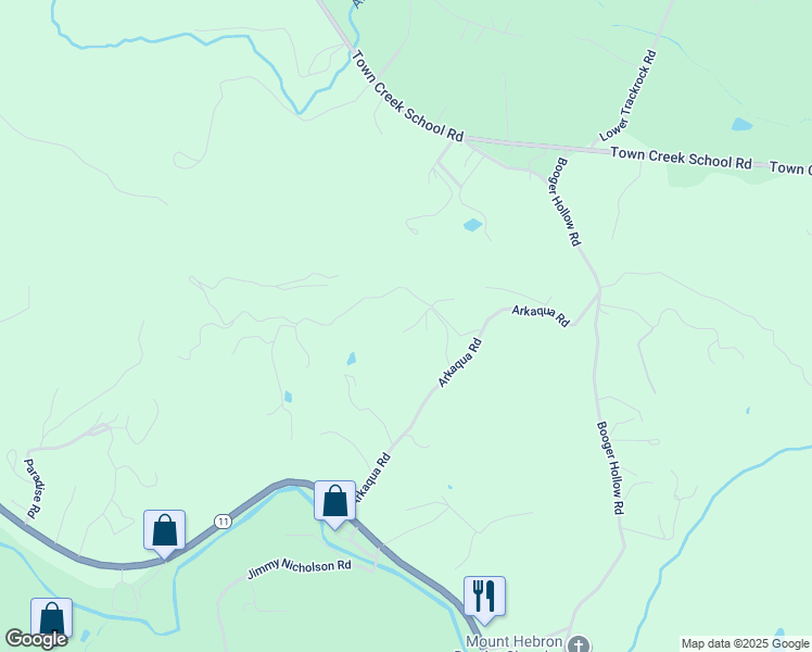 map of restaurants, bars, coffee shops, grocery stores, and more near 2982 Gene Nix Road in Blairsville