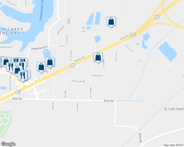 map of restaurants, bars, coffee shops, grocery stores, and more near 8506 Walkers Drive in North Little Rock
