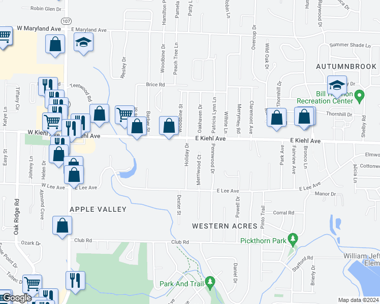 map of restaurants, bars, coffee shops, grocery stores, and more near 8328 Holiday Drive in Sherwood