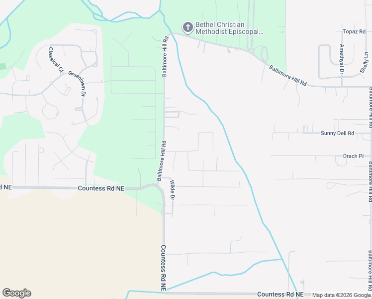 map of restaurants, bars, coffee shops, grocery stores, and more near 203 Baltimore Hill Road in Huntsville