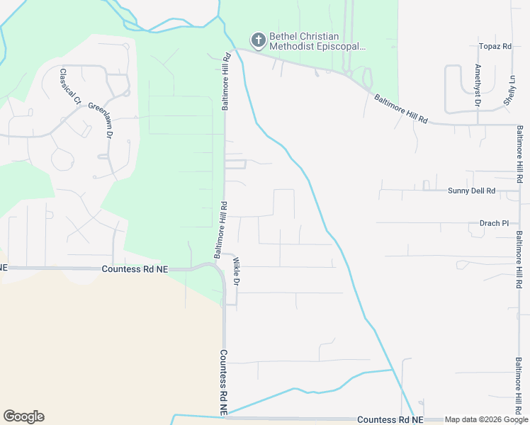 map of restaurants, bars, coffee shops, grocery stores, and more near 203 Baltimore Hill Road in Huntsville