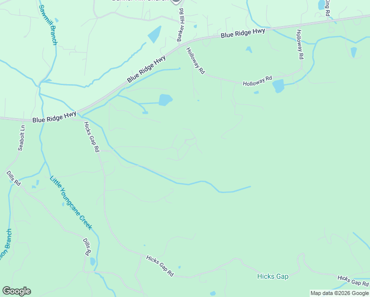 map of restaurants, bars, coffee shops, grocery stores, and more near 5124 Roberts Road in Blairsville