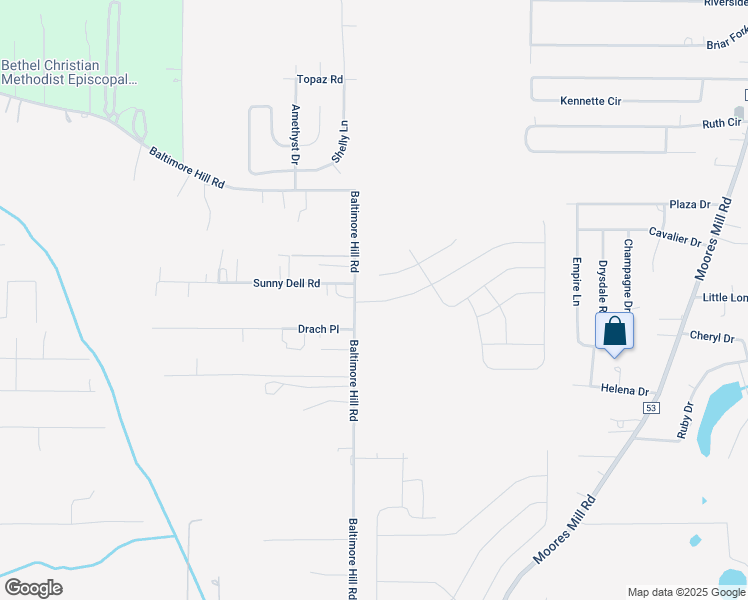 map of restaurants, bars, coffee shops, grocery stores, and more near 973 Baltimore Hill Road in Huntsville