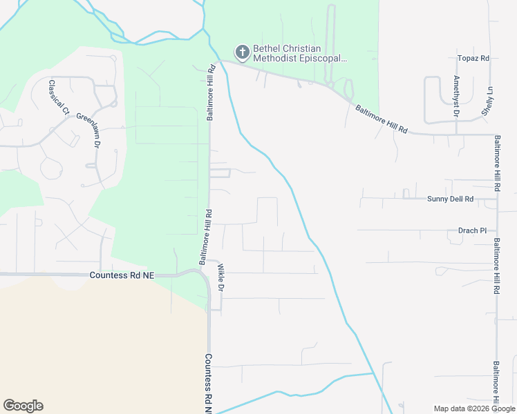 map of restaurants, bars, coffee shops, grocery stores, and more near 245 Baltimore Hill Road in Huntsville