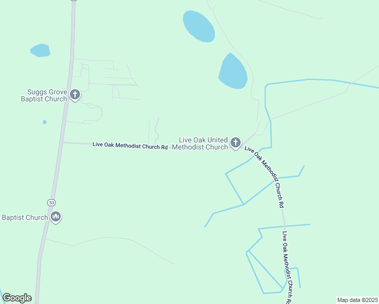 map of restaurants, bars, coffee shops, grocery stores, and more near 610 Live Oak Methodist Church Road in White Oak