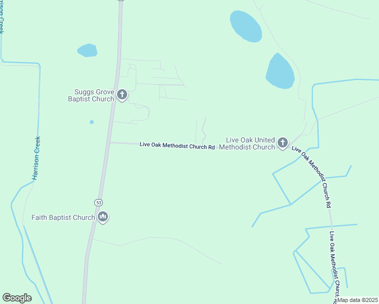 map of restaurants, bars, coffee shops, grocery stores, and more near 388 Live Oak Methodist Church Road in White Oak