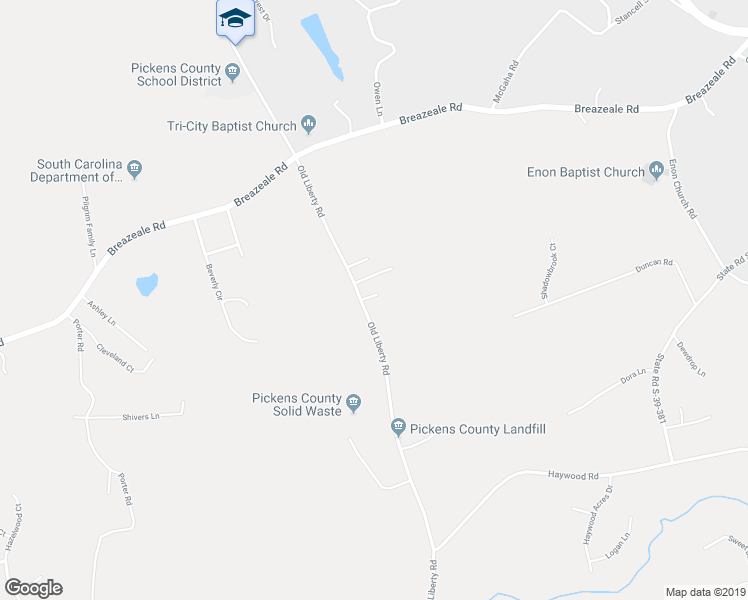 map of restaurants, bars, coffee shops, grocery stores, and more near 102 Summer Lane in Liberty