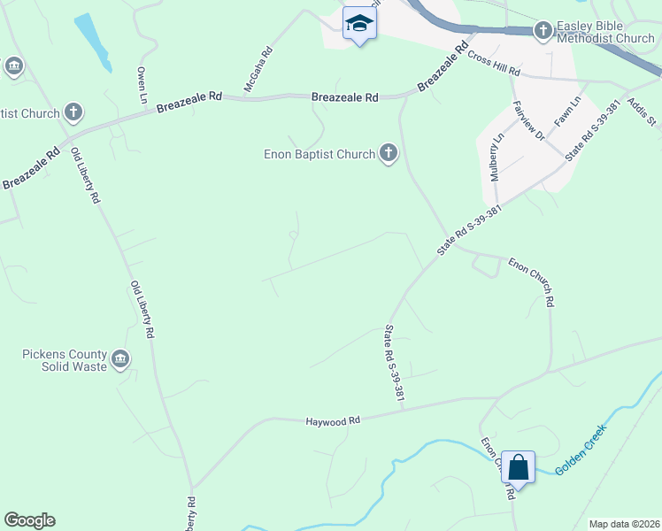 map of restaurants, bars, coffee shops, grocery stores, and more near 185 Duncan Road in Easley