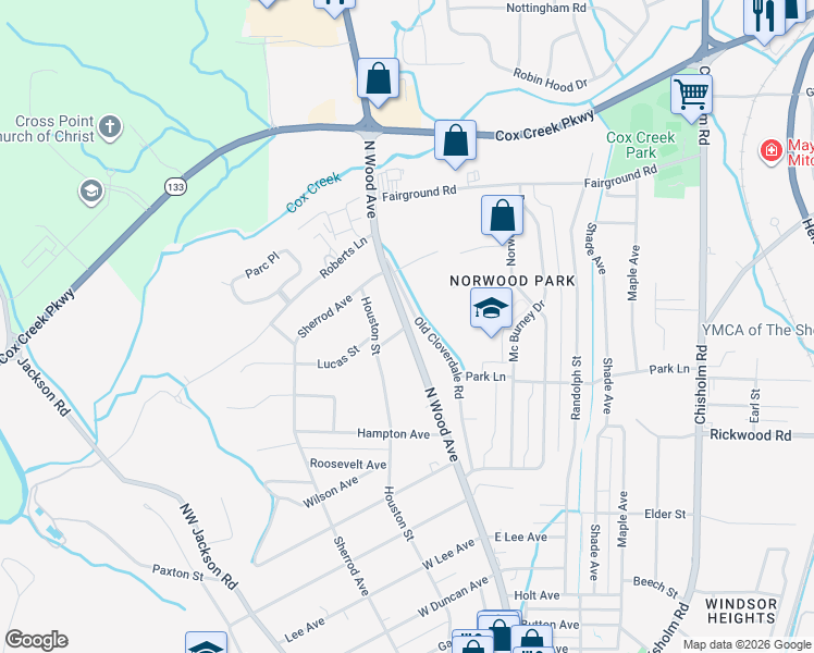 map of restaurants, bars, coffee shops, grocery stores, and more near 100 Green Drive in Florence