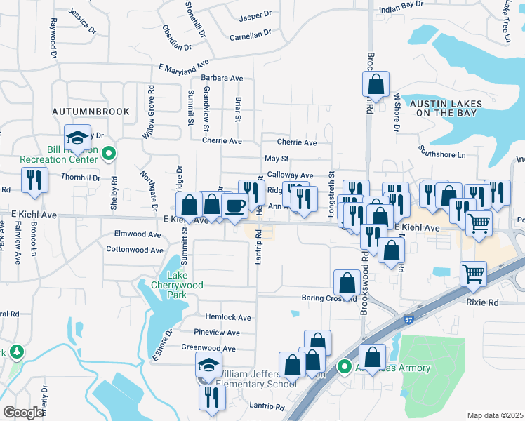 map of restaurants, bars, coffee shops, grocery stores, and more near 300 Ann Avenue in Sherwood