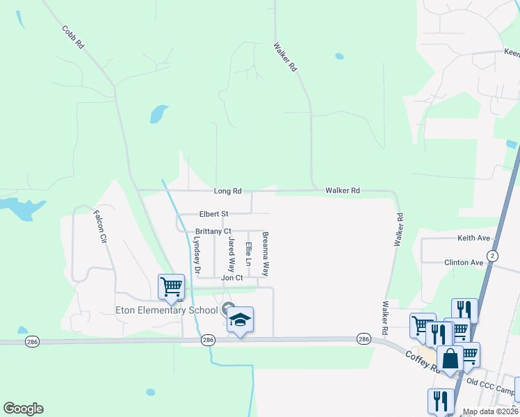 map of restaurants, bars, coffee shops, grocery stores, and more near 299 Elbert Street in Chatsworth