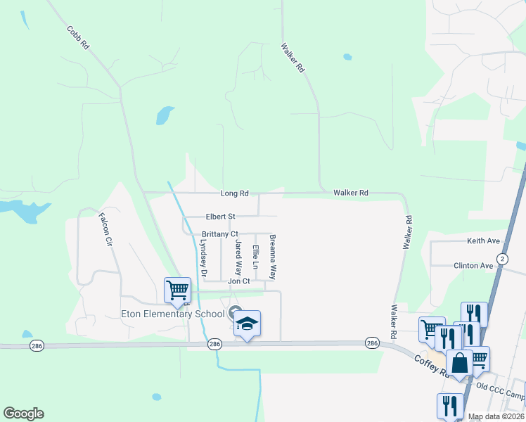 map of restaurants, bars, coffee shops, grocery stores, and more near 299 Elbert Street in Chatsworth