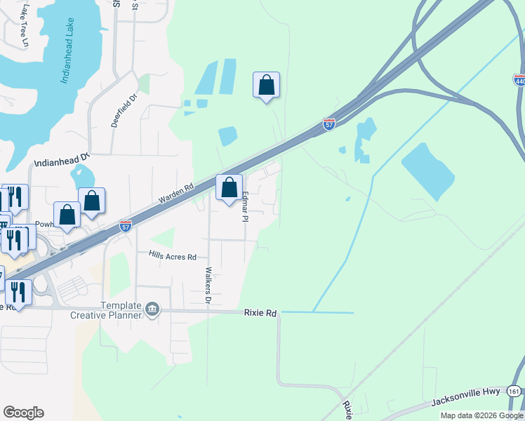 map of restaurants, bars, coffee shops, grocery stores, and more near 3900 Terra Glen Lane in North Little Rock