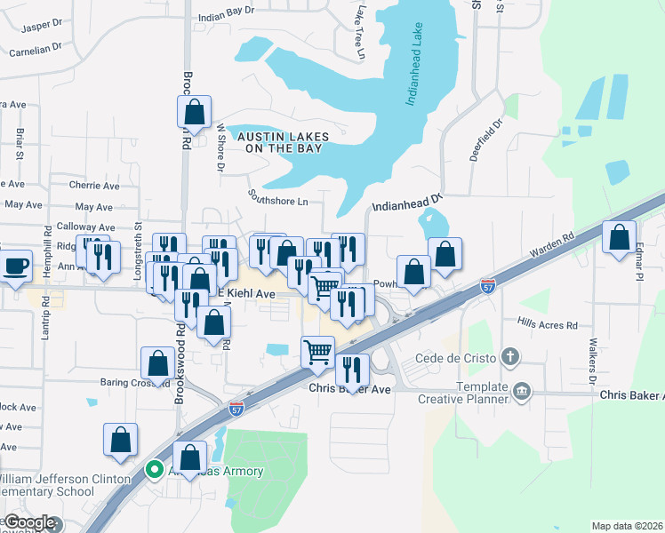 map of restaurants, bars, coffee shops, grocery stores, and more near 300 Indianhead Drive in Sherwood