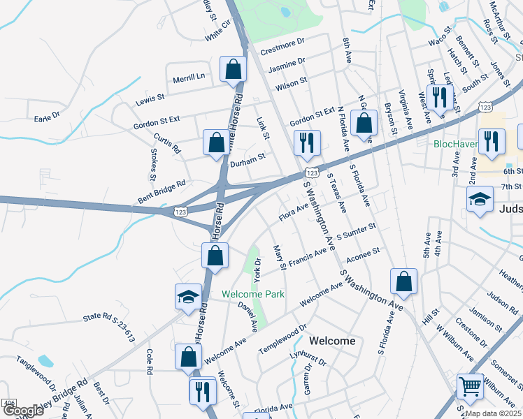 map of restaurants, bars, coffee shops, grocery stores, and more near 3 Mary Street in Greenville