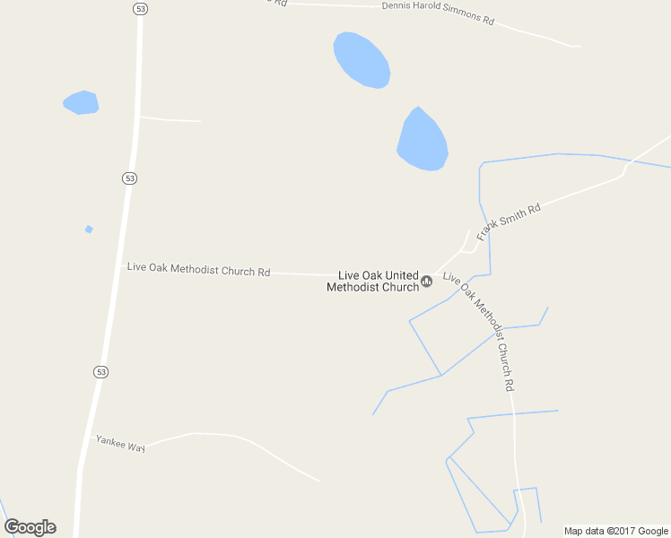 map of restaurants, bars, coffee shops, grocery stores, and more near 585 Live Oak Methodist Church Road in White Oak