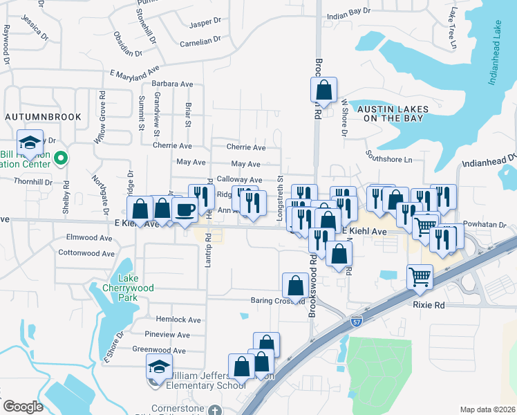 map of restaurants, bars, coffee shops, grocery stores, and more near 411 Ann Avenue in Sherwood
