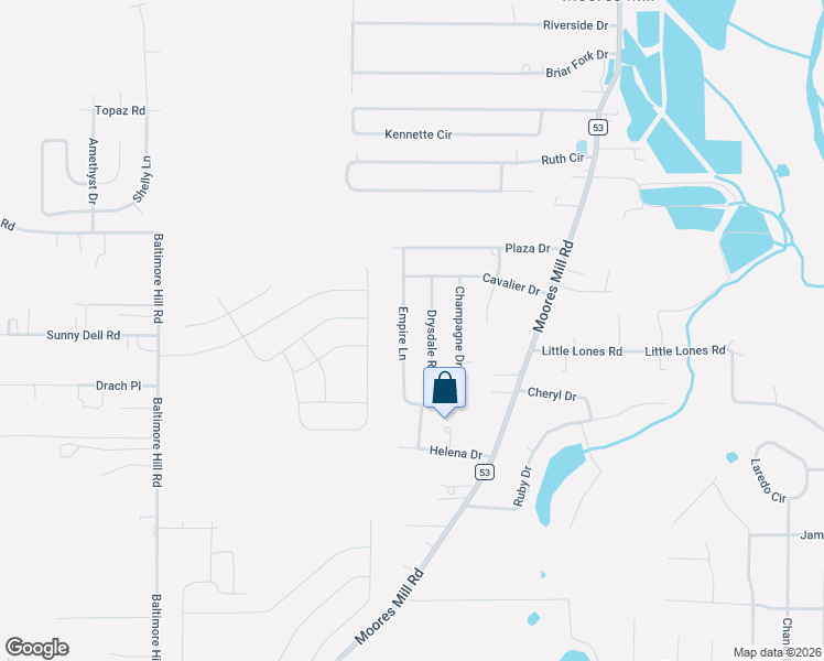 map of restaurants, bars, coffee shops, grocery stores, and more near 213 Empire Lane in Huntsville