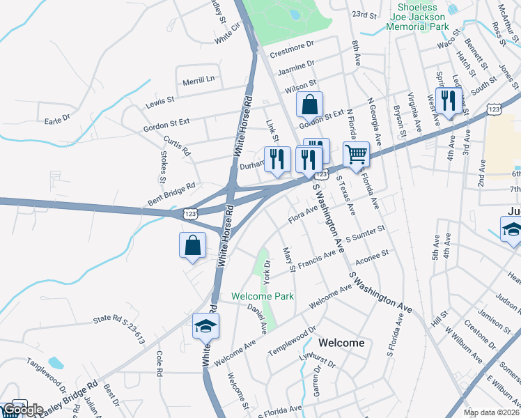 map of restaurants, bars, coffee shops, grocery stores, and more near 1903 S-23-85 in Greenville