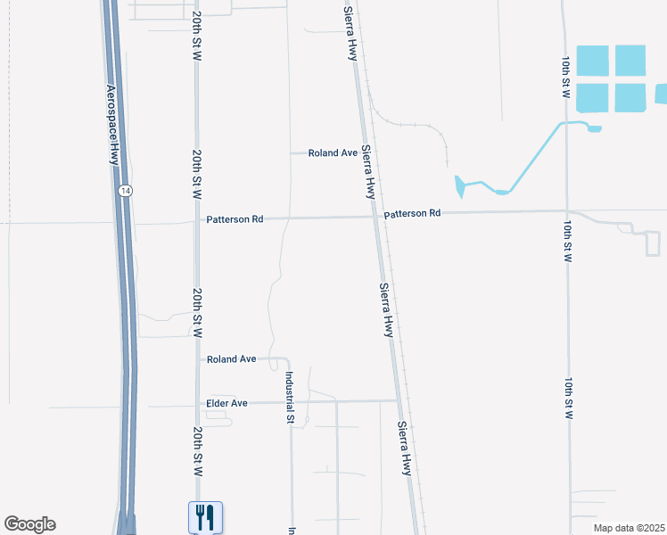 map of restaurants, bars, coffee shops, grocery stores, and more near Sierra Highway in Rosamond