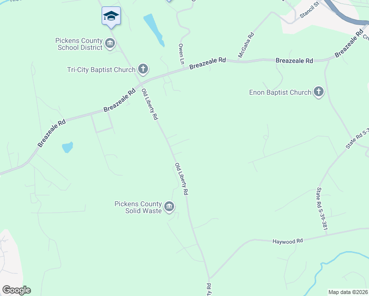 map of restaurants, bars, coffee shops, grocery stores, and more near 106 Summer Lane in Liberty