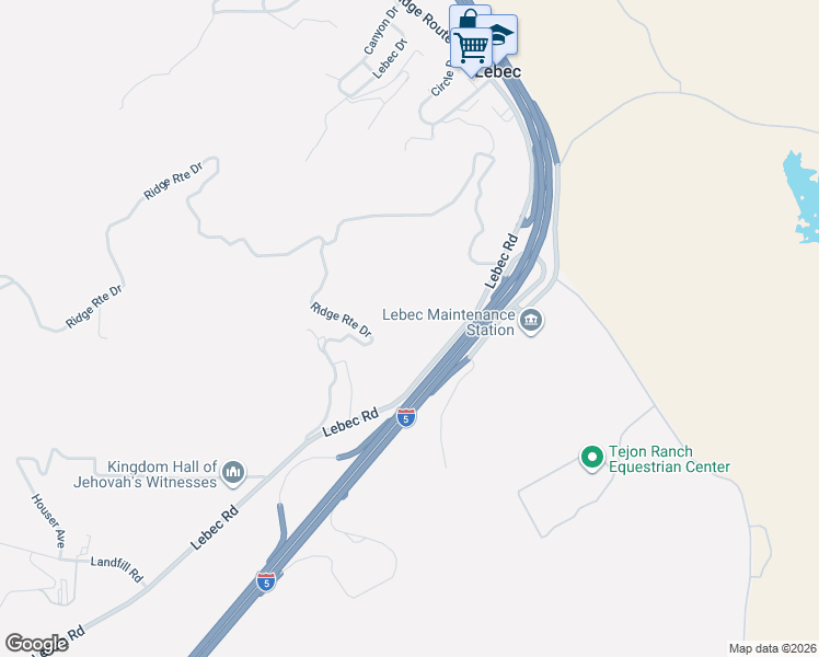 map of restaurants, bars, coffee shops, grocery stores, and more near 1588 Ridge Route Drive in Lebec