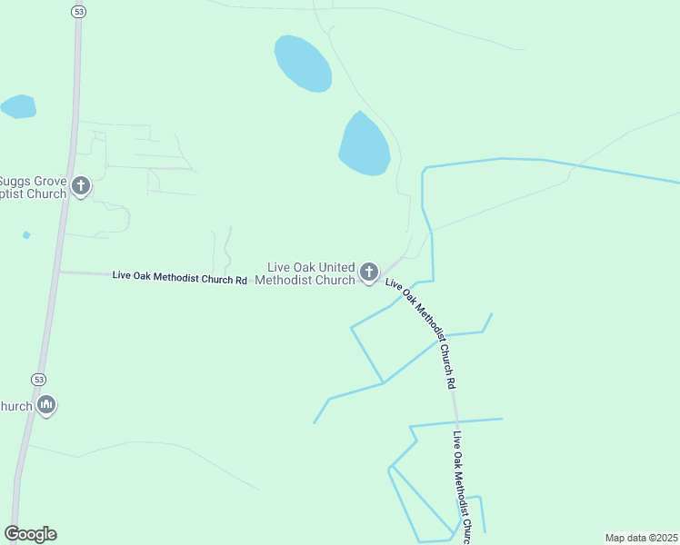 map of restaurants, bars, coffee shops, grocery stores, and more near 751 Live Oak Methodist Church Road in White Oak