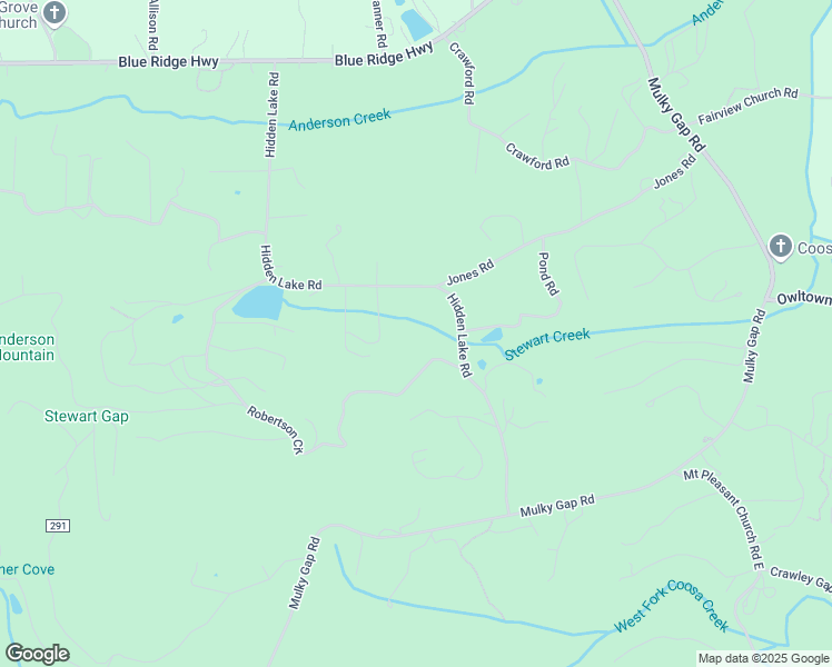 map of restaurants, bars, coffee shops, grocery stores, and more near 718 Hidden Lake Road in Blairsville
